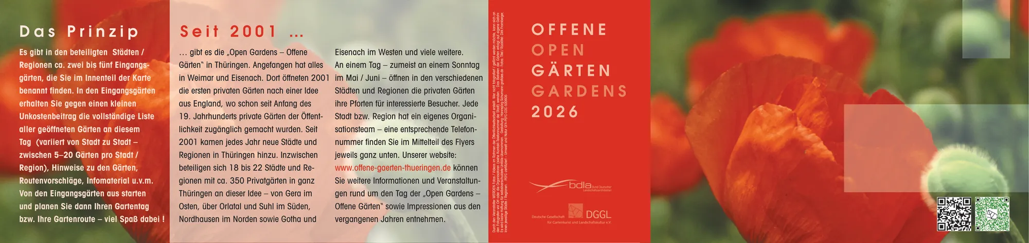 Offene G&auml;rten Th&uuml;ringen 2026 - Flyer Vorderseite